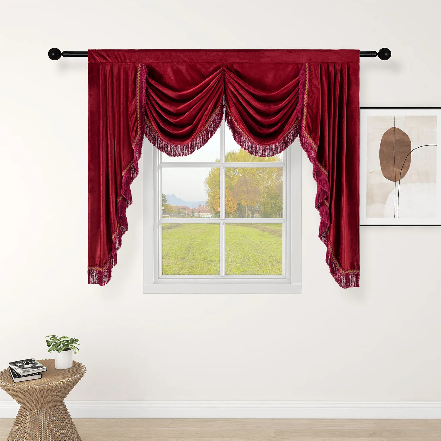 European Style Window Curtain Finished Velvet Curtain Head High Shading Window Curtain Head Bedroom Living Room Curtain Head