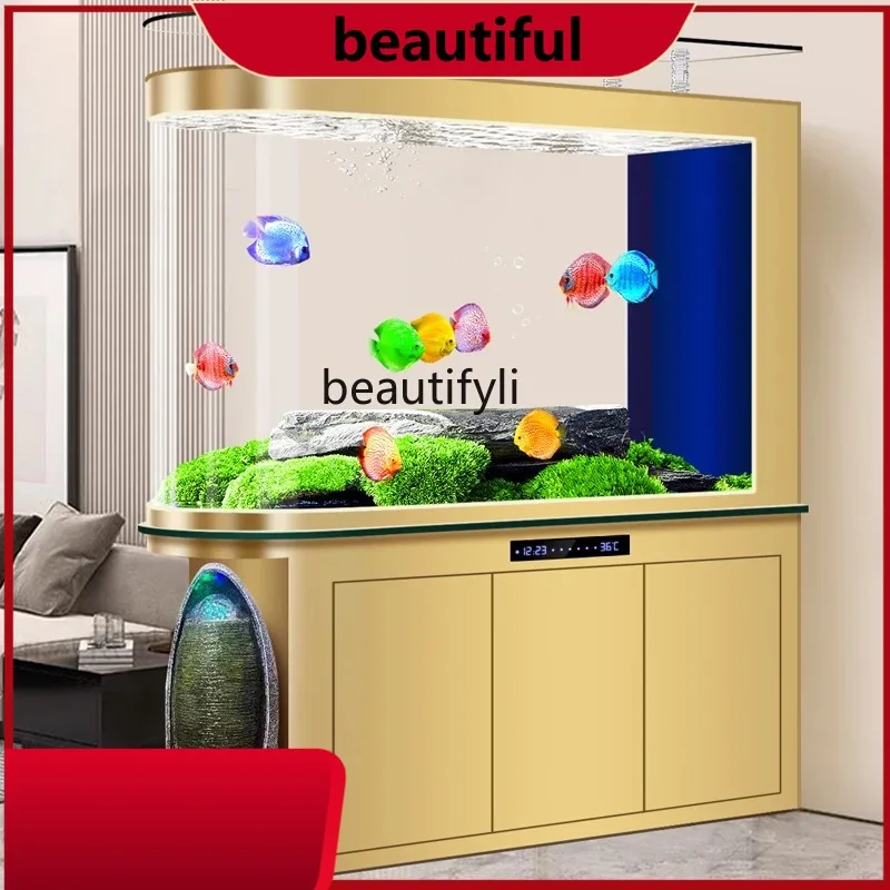 

Fish Tank 2024 New Living Room Medium and Large Entrance Partition Aquarium Bottom Filter Change Water Lazy H H H