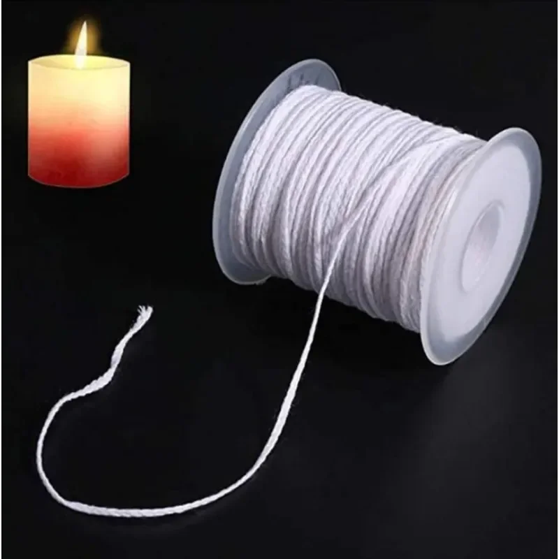 61m Cotton Braid Candle Wick Roll Core Spool Non-smoke DIY Oil Lamps Candles Making Supplies