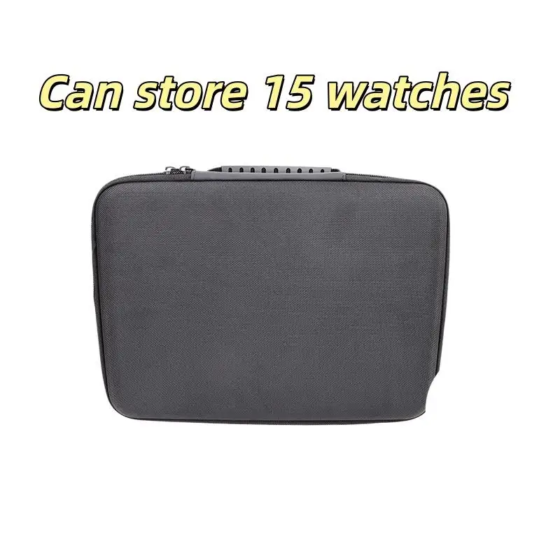 1Pcs Watch Carry Box Hard-Shell 15 Slots Watch Storage Organizer Case Fit For Large And Small Watches With Soft Foam Pillow▪
