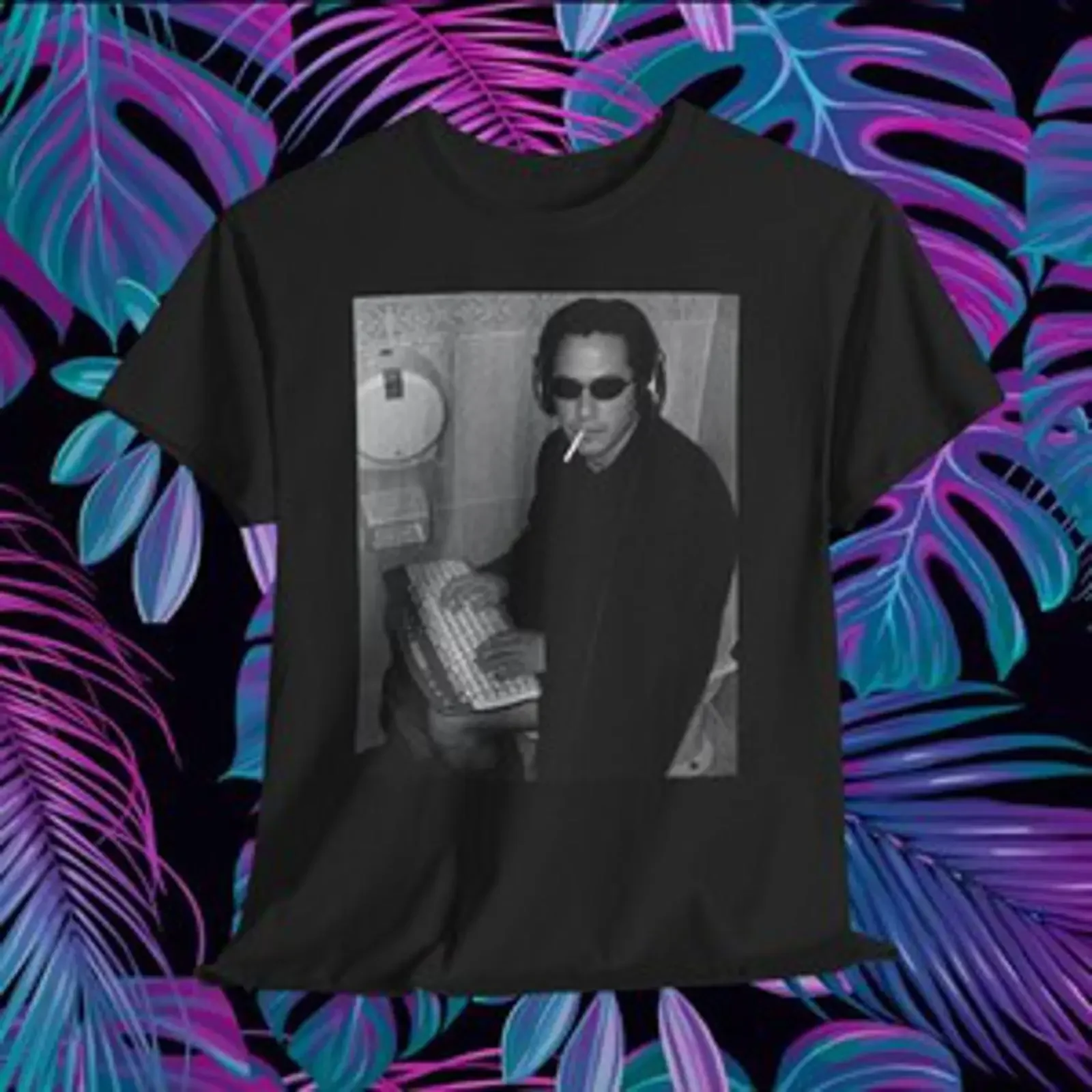 Neo Hacking on the Toilet T Shirt Funny Matrix Meme Y2K  vintage Washed Slightly Versatile Casual Stylish streetwear