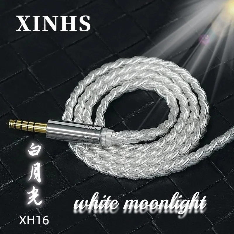 

XINHS XH16 White Moonlight 6-Cores Monocrystalline Copper Silver Plated Palladium HIFI Headphone Upgrade Cable
