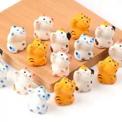 4pcs 1.6x2cm Cute Standing Cat Ceramic Beads For Jewelry Making DIY Bracelet Charm Pendant Accessories