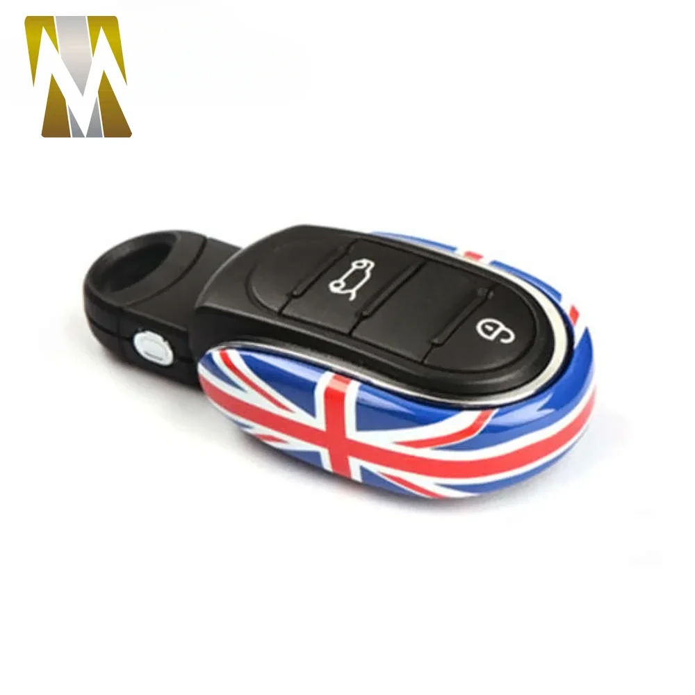 Car Key Case Cover Chain Union Jack For Mini Cooper JCW F54 F55 F56 F57 F60 Clubman Countryman Styling Alloy Car Accessories
