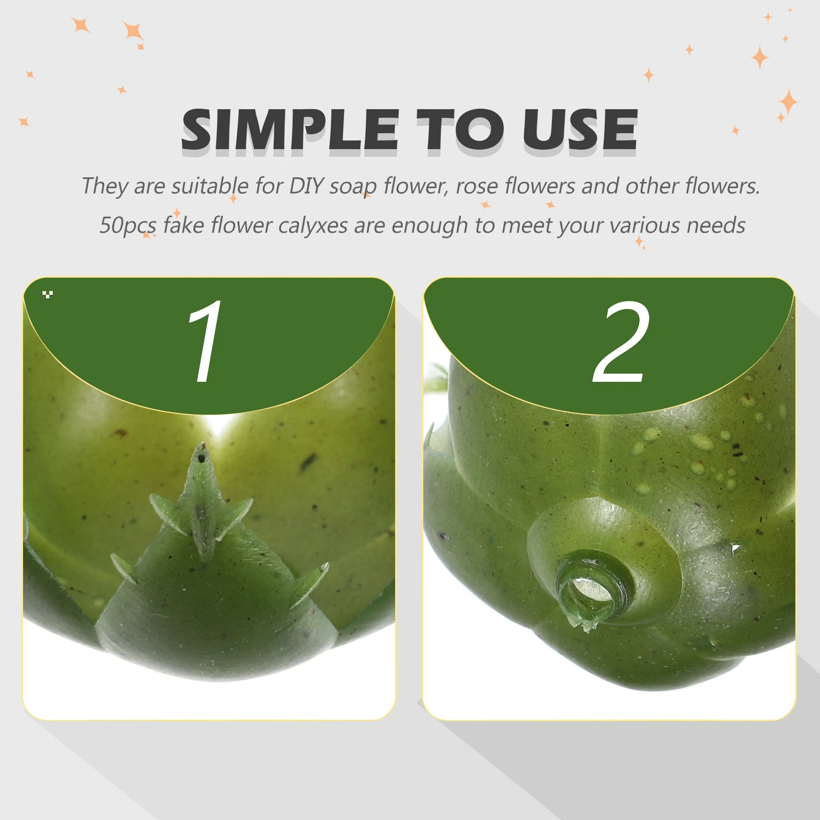 50pcs Simulation Calyxes Realistic Plastic Green Sepals For Diy Rose Making Wedding Party Decor Artificial Flower Craft Rose