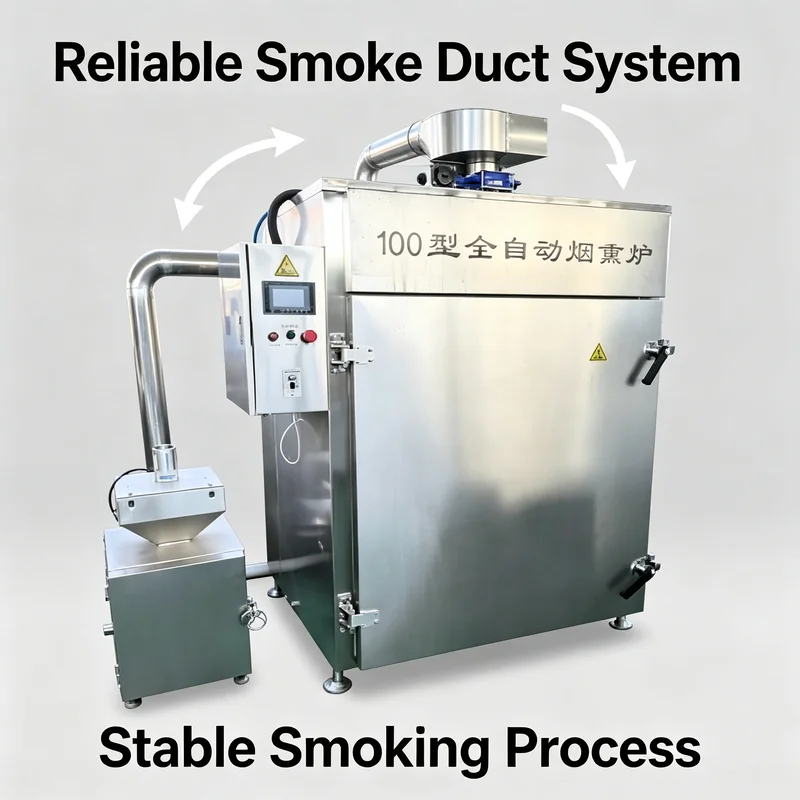 Meat Smoker Oven Stainless Steel Automatic Gas Heating Cooker For Sausage Bacon Commercial Processing Plant Customized