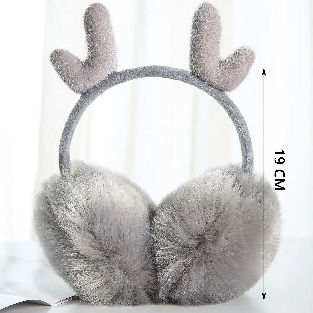 Faux Kaninchen Fell Elch Horn Ohrenschützer Einfarbig Weiche Winter Warme Ohrenschützer Ohr Abdeckung Ohrenschützer Unisex Erwachsene Earflap Frauen männer