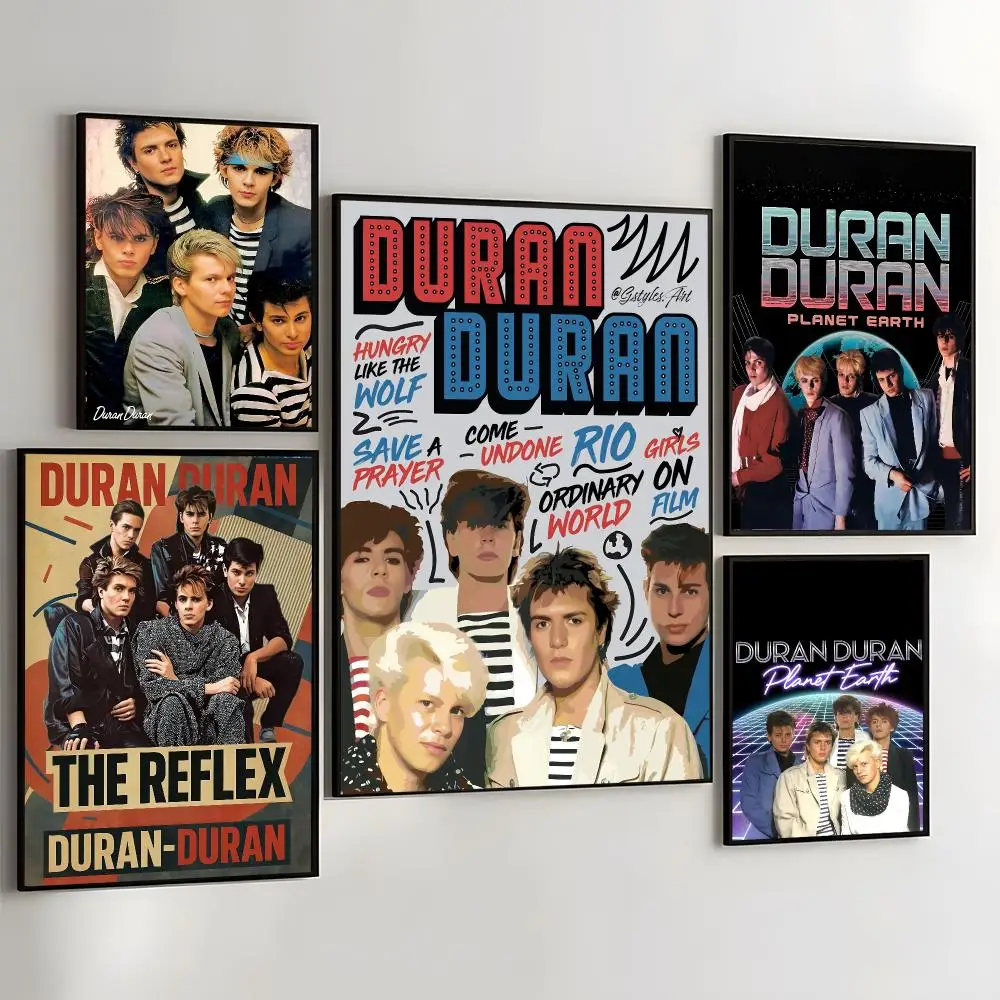D-Duran Duran Portrait Painting Calligraphy Self Adhesive Wall Art Waterproof Print For Bedroom Living Hallway Home Decor