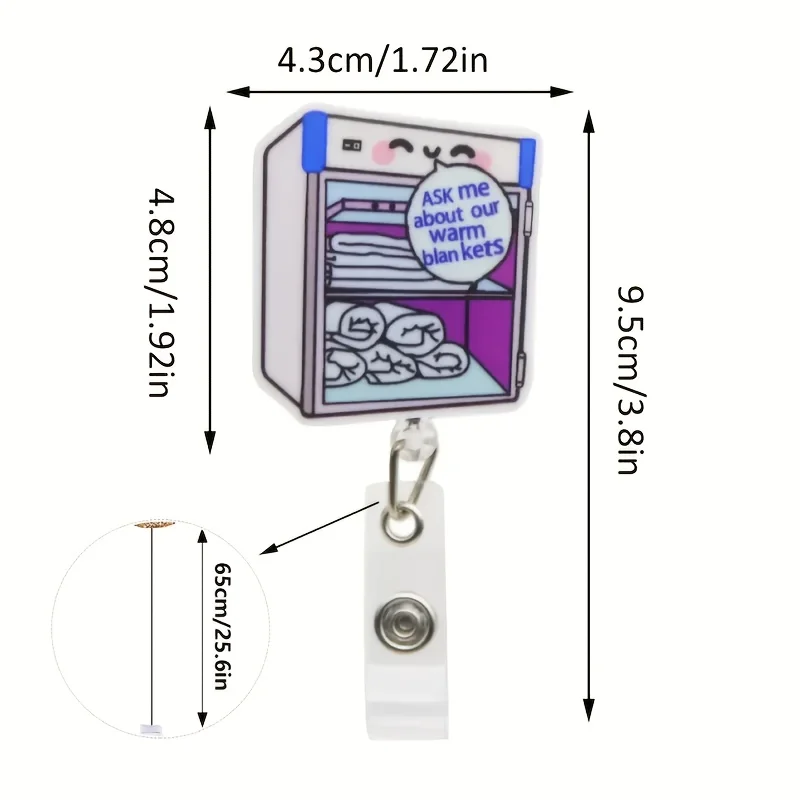 قطعة واحدة من مشبك شارة قابل للسحب على شكل قطة سوداء لطيفة، أكريليك ثنائي الأبعاد مع سلك نايلون متين، مناسب لعمال المكاتب والممرضات