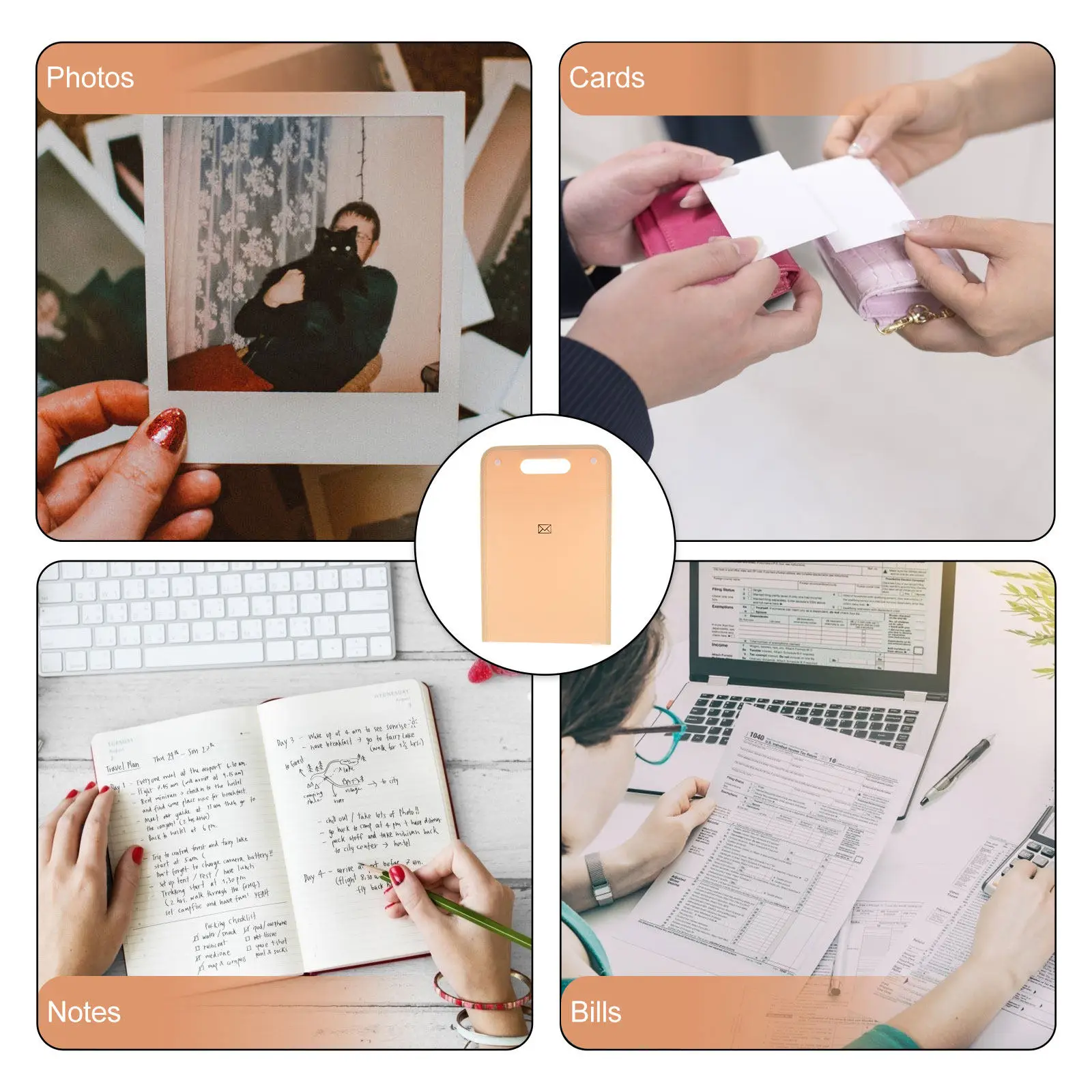 

Вертикальная папка-гармошка, 1 шт., пластиковые зажимы для купюр премиум-класса, красочные, в стиле ретро, для заметок, расписаний, счетов, органайзер для дома и офиса