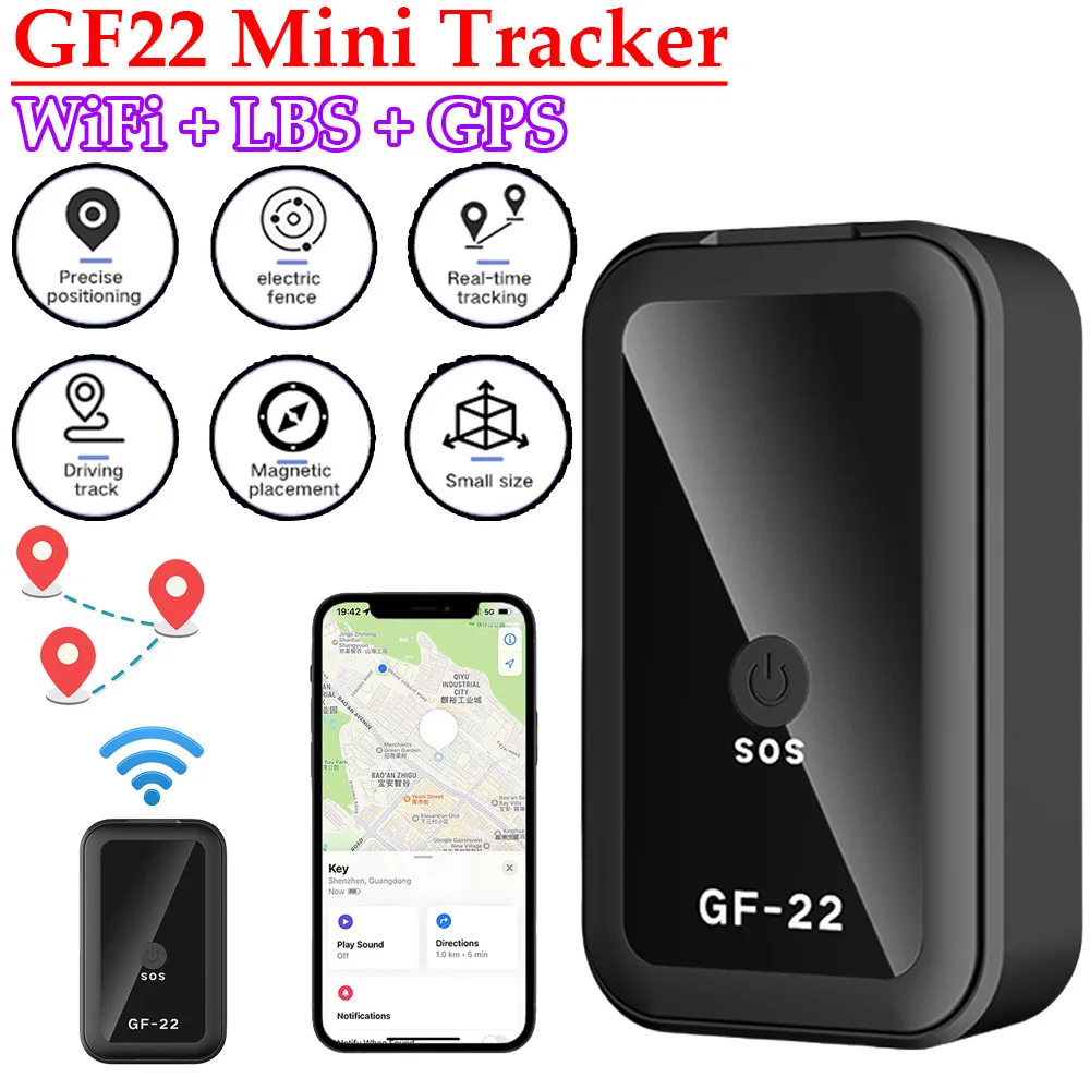 GF22 Car Tracker Magnetic Mini Car GPS Locator Anti-Lost Recording Tracking Device With Voice Control Wifi LBS GPS Position