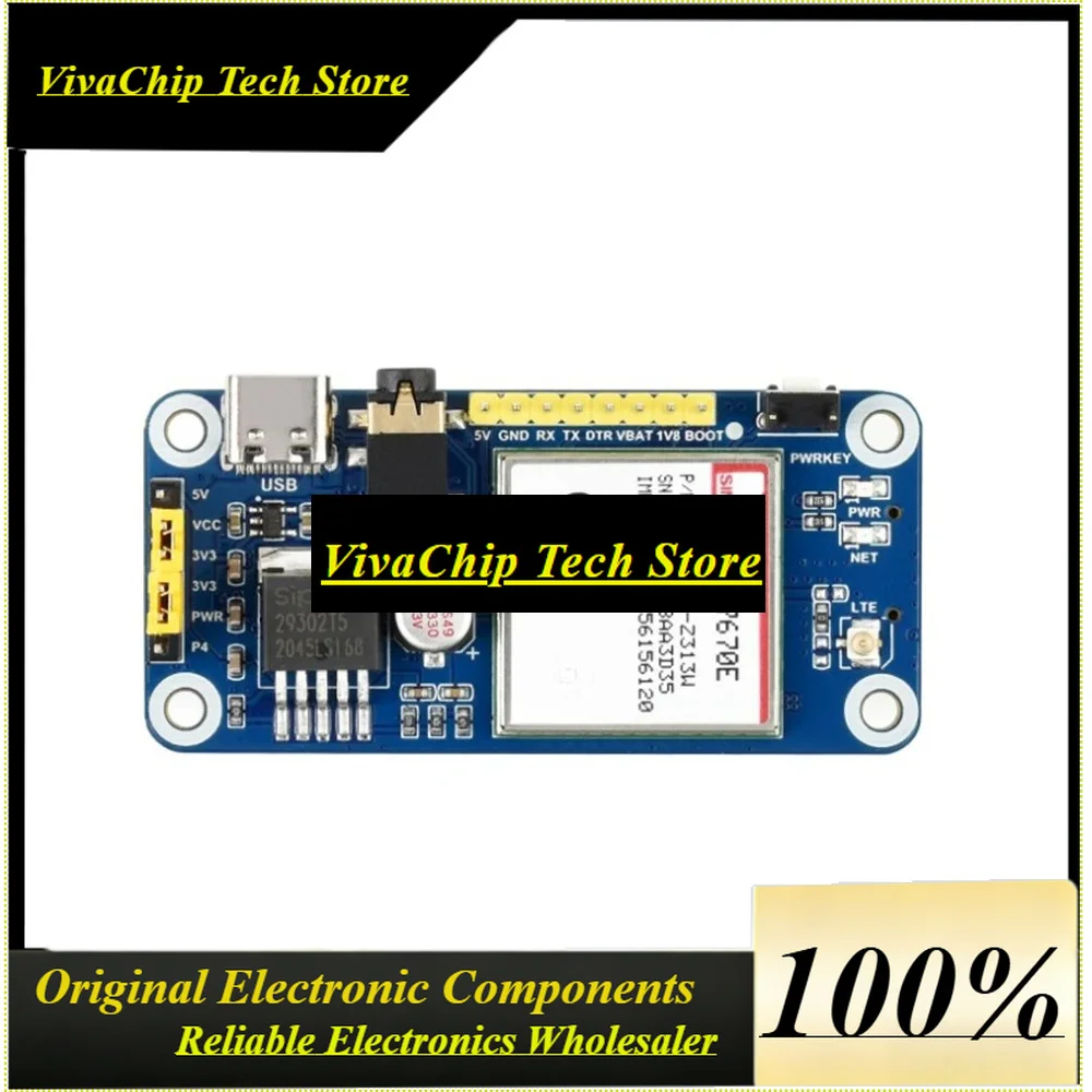 VivaA7670E LTE Cat-1 HAT For Raspberry Pi Multi Band 2G GSM / GPRS LBS LTE Cat-1 / 2G Support GNSS Positioning Development Board