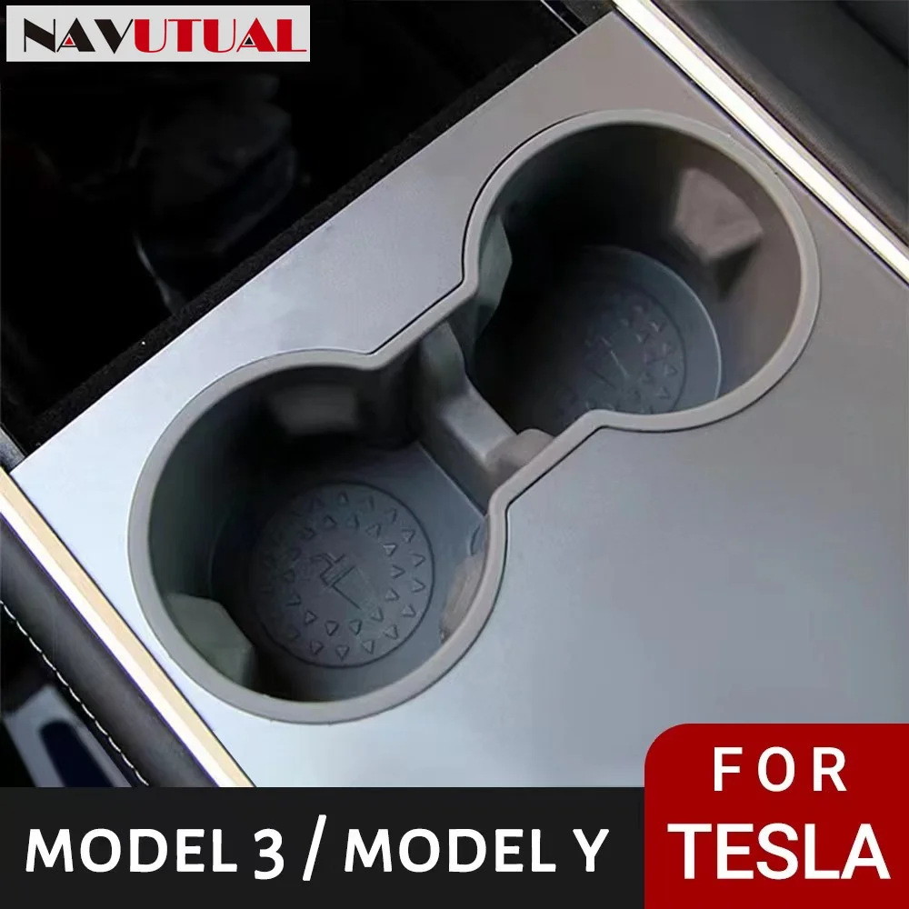 

For Tesla Model 3 Model Y 2021-2023 Grey Black Water Cup Holder Storage box Console Cup Holder Cup Holder Insert