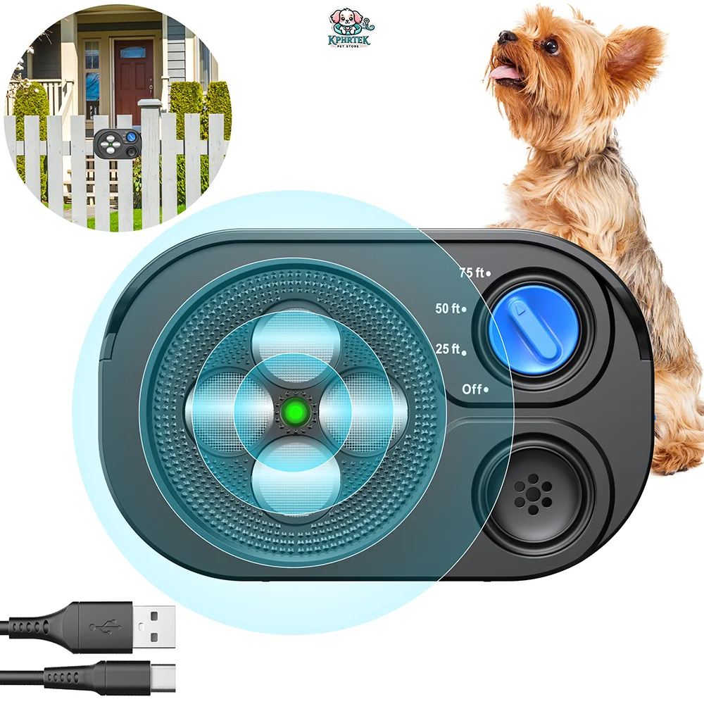 

Automatic Ultrasonic Bark Control Device Dual High Power Transmitters 20 Meter Coverage Adjustable Sensitivity 25ft 50ft 7