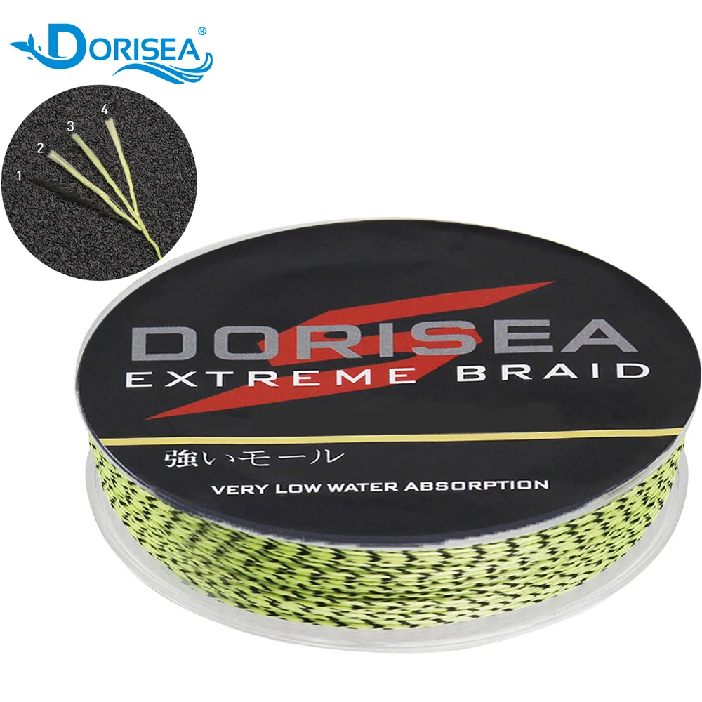 

DORISEA 4 Strands Carp Fishing Line 100M 300M 500M PE Multifilame Braided Fishing Line 6LB -100LB Smooth Fishing Wire