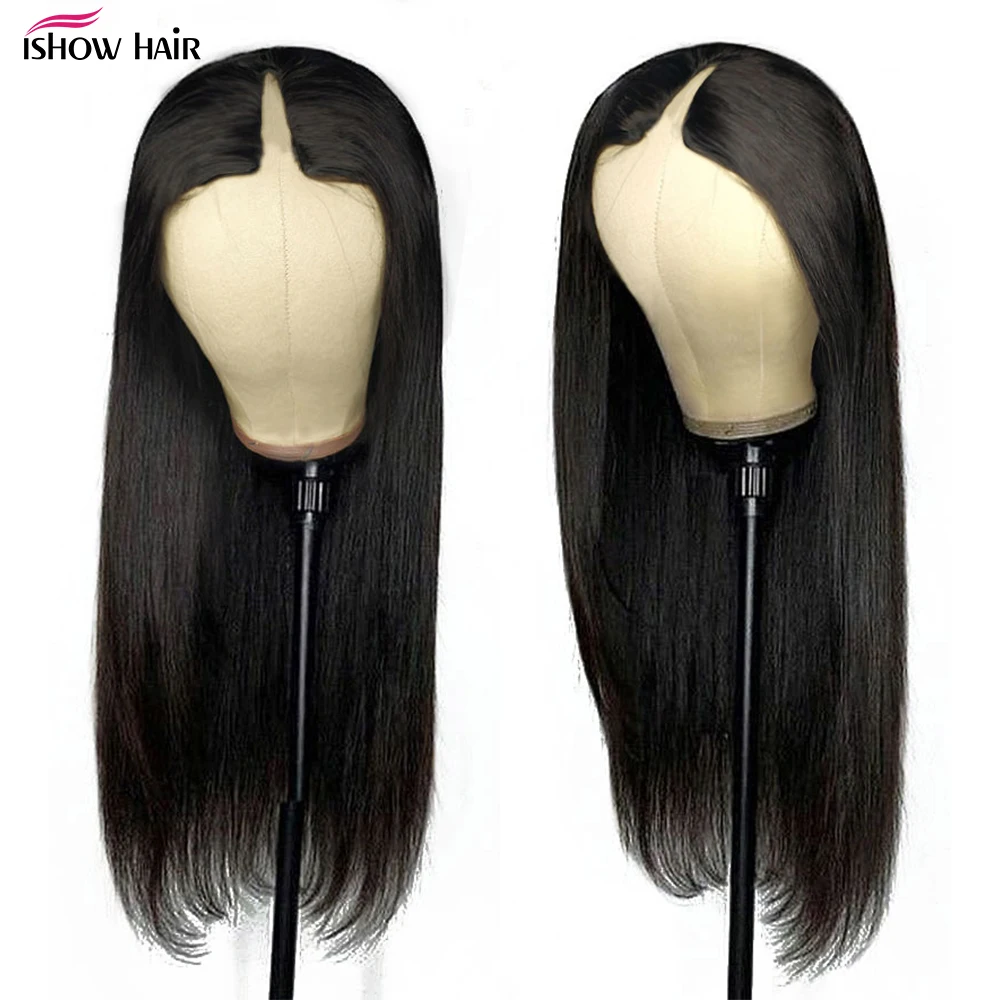 Ishow V Part Wig Human Hair Wigs 30 32 Inches Machine Made Wig Straight Bone Straight Human Hair Wigs No Leave Out Wig