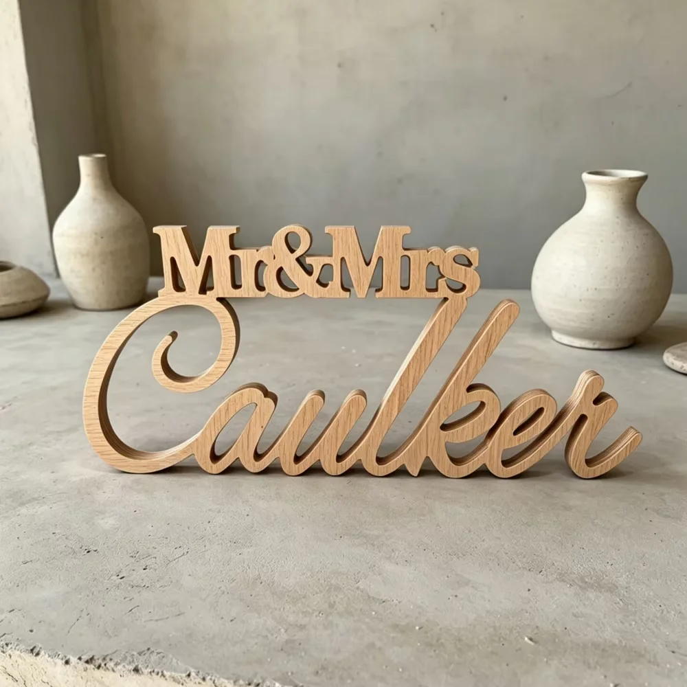 Customizable Mr. And Mrs. Wooden Sign Hand-Painted Surname Wall Decor Wedding Anniversary Home Decor Personalized Gift