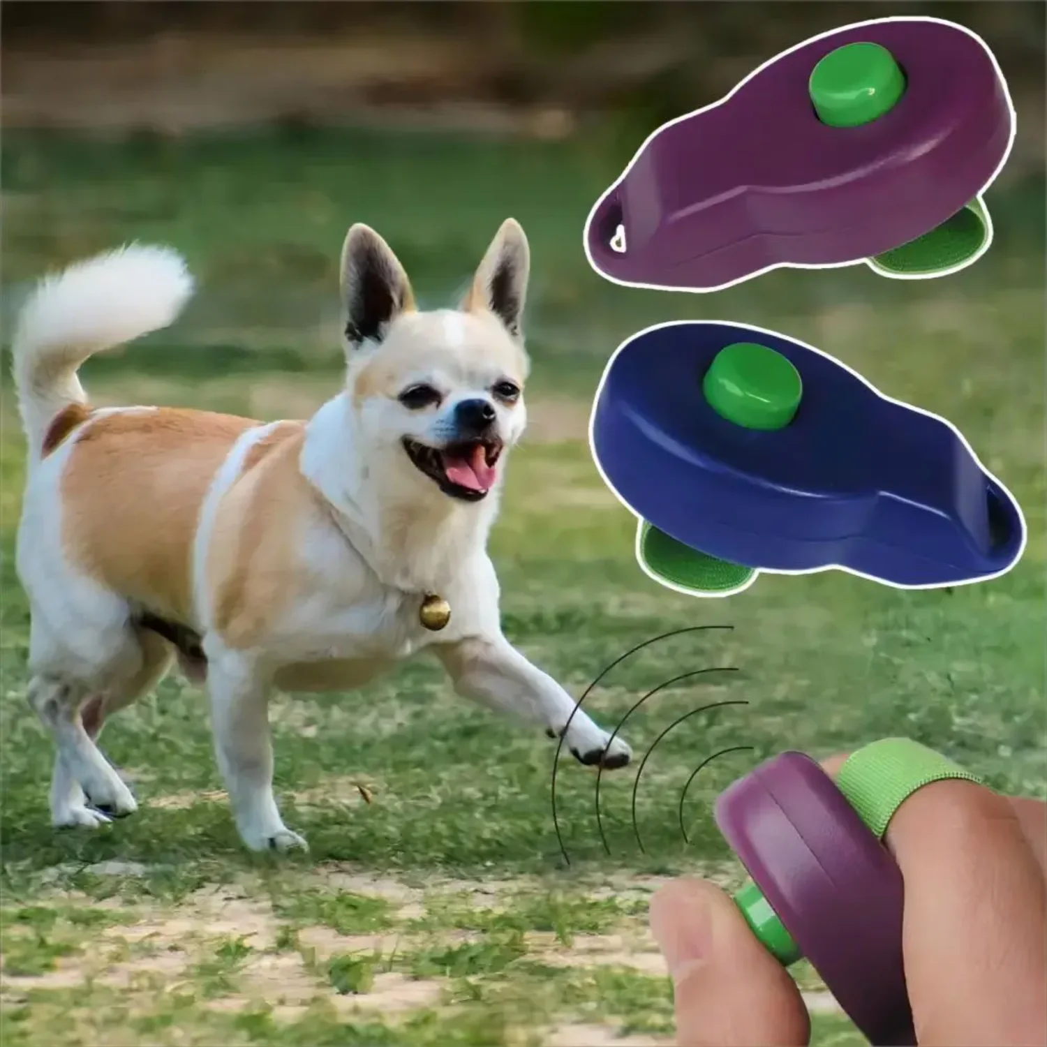 1 unidad de herramienta de entrenamiento para perros y mascotas, herramienta de entrenamiento para perros, cinturón elástico para el hogar, gato y perro, Clicker de sonido "clic", suministros para mascotas