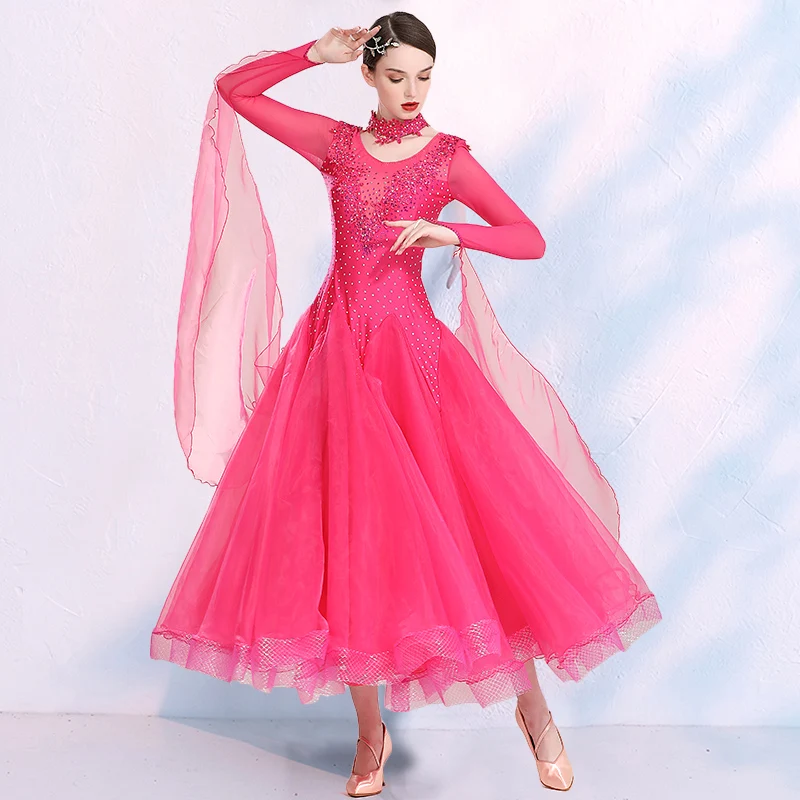 Abito da ballo moderno da donna personalizzato Abiti da spettacolo standard nazionali Abito da ballo da sala valzer Abbigliamento Duet