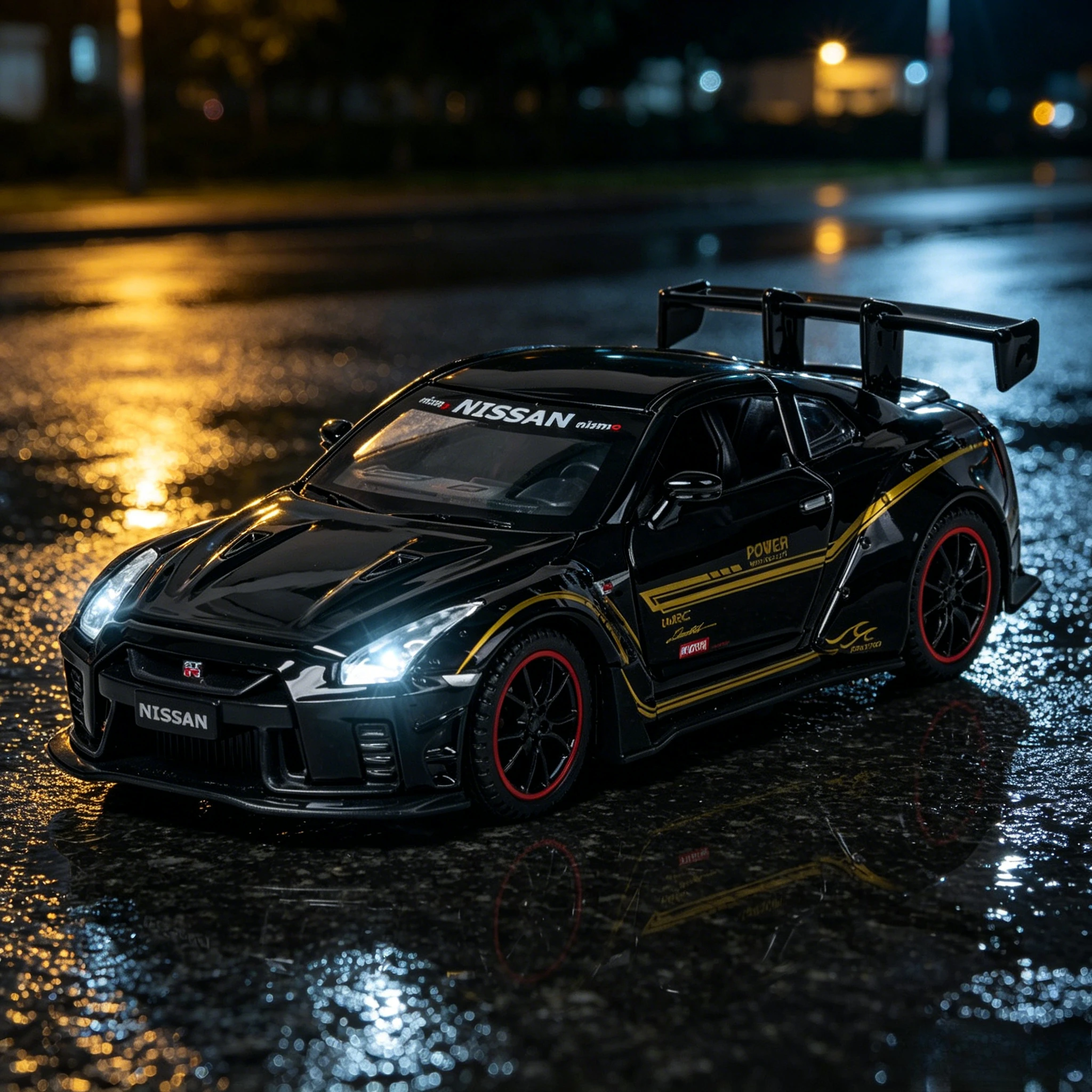 

1:32 GTR R35 Alloy Diecast Model Car Toys Doors Opened Pull Back Home Decoration Racing Vehicles for Gift Collection