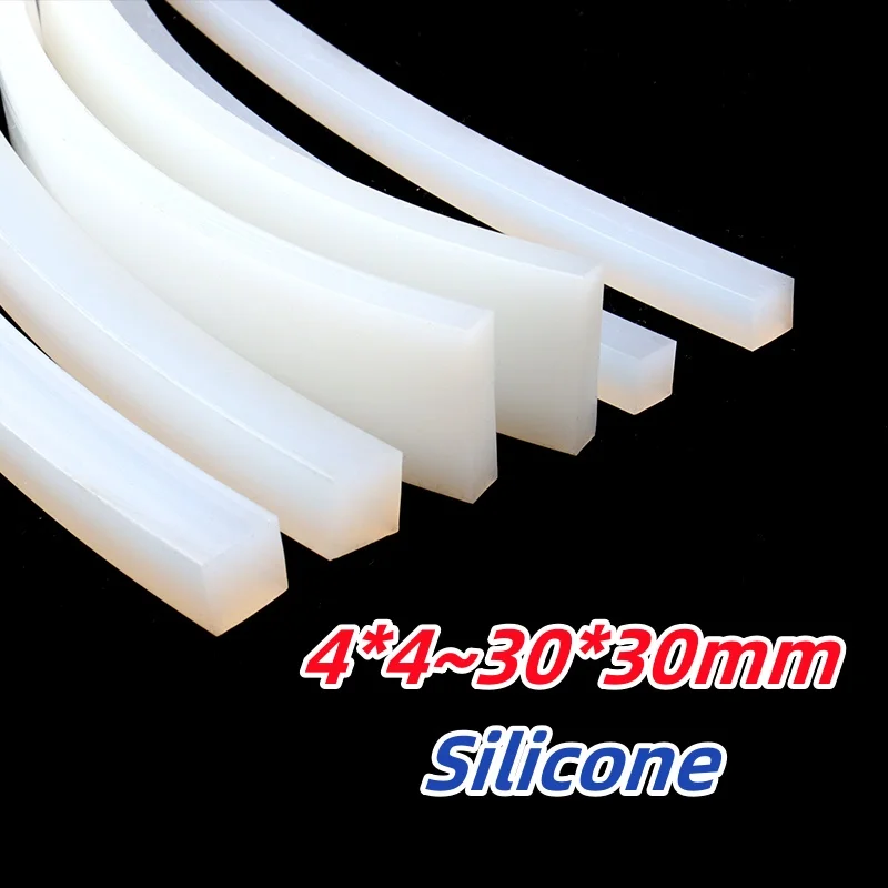 4*4~30*30mm Solid Silicone Rubber Sealing Strip High Temperature Resistant Square Strip Weatherstrip