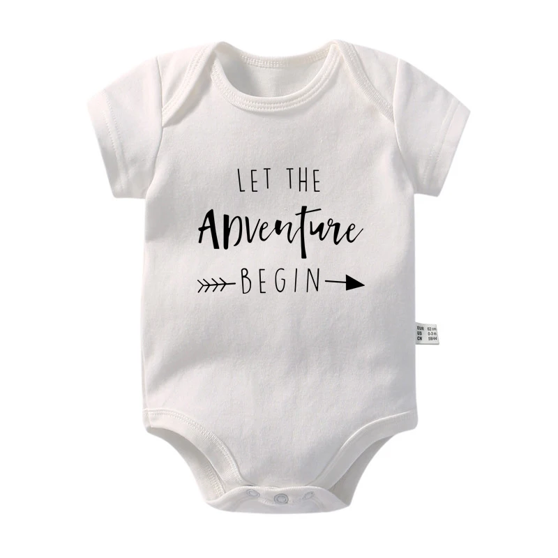 Let The Adventure Begin Baby Bodysuit Cotton Newborn Onesie Pregnancy Announcement Outfit Baby Shower Gift For Photoshoot Prop