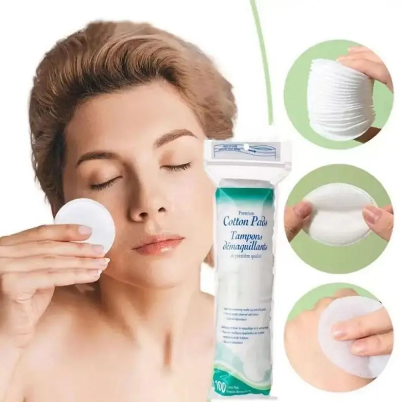 100pcs Premium Cotton Rounds for Face，Makeup Remover Pads for Face Cleansing, Removing Makeup，Ideal for Removing Makeup