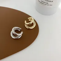 Fake Piercing Double Layer Circle Ear Cuff Faux Earrings for Women Personality Vintage Stainless Steel Ear Clips Party Jewelry