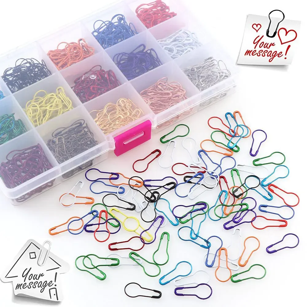 100pcs Safety Bulb Pins Colorful Crochet Stitch Metal Clips Marker Gourd Pins Craft Knitting Cross Stitch Holder DIY Sewing Kit