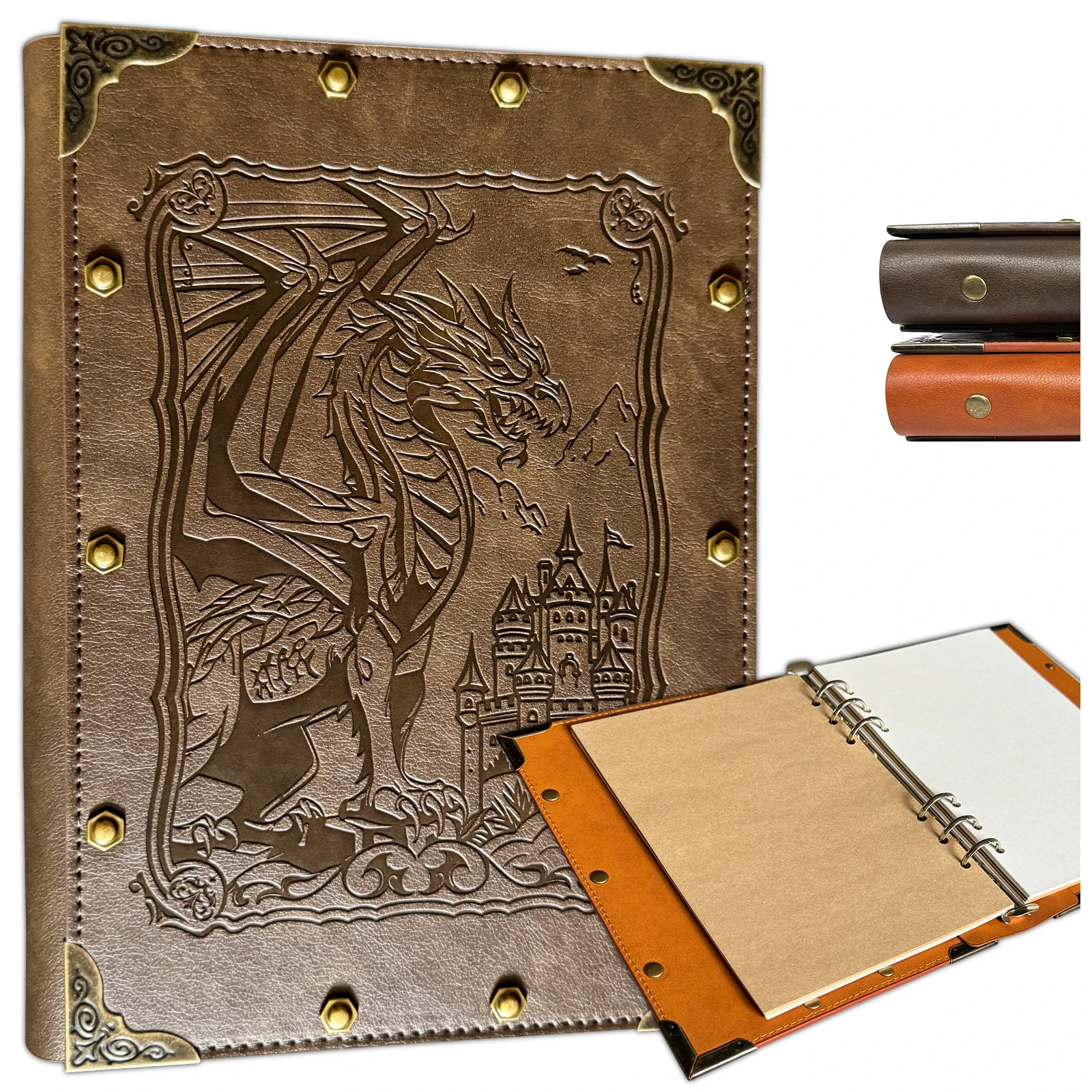 DND Dragon Notebook unico diario in pelle da 400 pagine A5 diario di viaggio Vintage, quaderno di scrittura foderato diario giornaliero fatto a mano