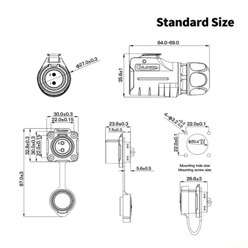 B03F Solar Port Connection Cable LP20 2 Pin 10G 40 Two-Wire Power Cable for Solar Battery Linking and Vehicle Battery Wiring