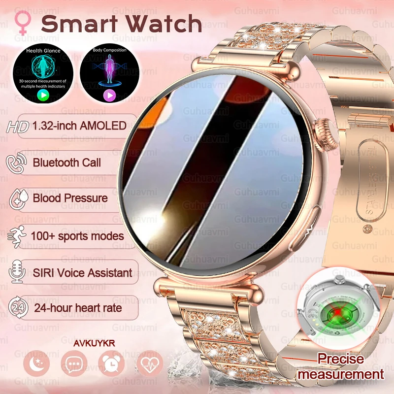 

2026 New ECG SmartWatch For Women AMOLED Screen Ladies BMI Body Fat Uric Acid Bluetooth Call Sport Smart Watch For Android IOS