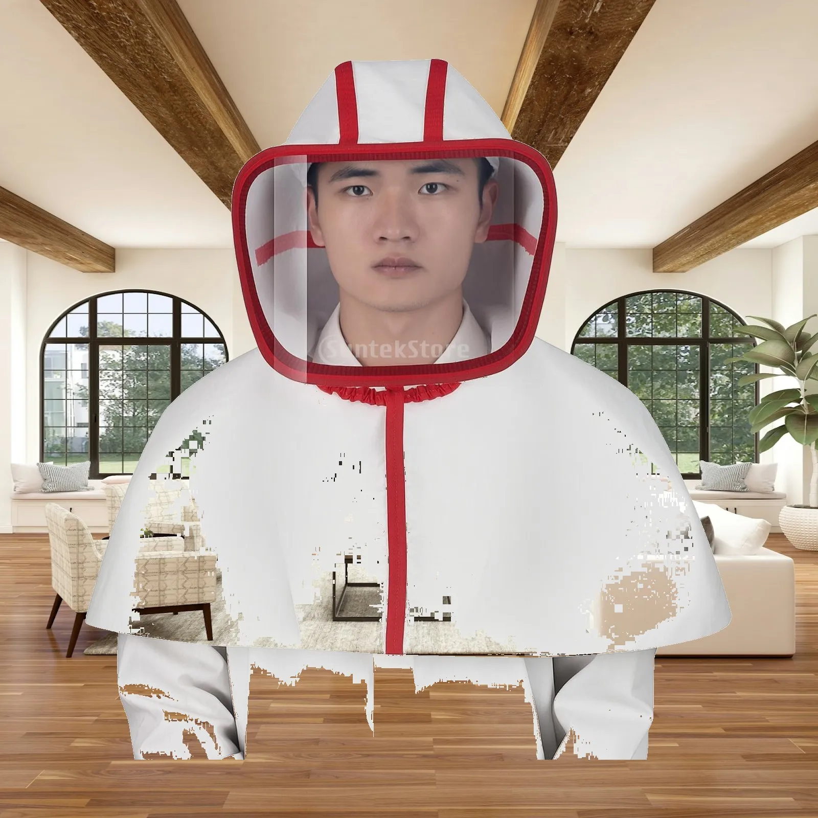 Chemical Splash Hood Full Face Protective Hood with Clear Visor for Industrial Safety Work