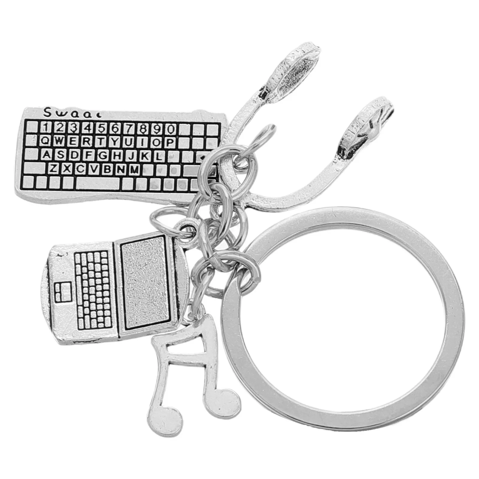 Engineer Keychain Electronic Keyboard Mouse Headset Stylish Metal Engineering Graduation Teacher Student Gift Accessory