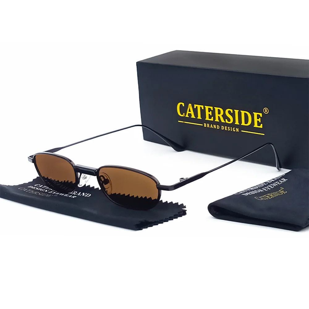 CATERSIDE Herren Hip-Hop-Sonnenbrille, Premium-Metall, kleiner Rahmen, Damen-Reise-, Business-, Party-, Urlaubsgeschenk, Dekorative Brille, UV400 – Detail 18