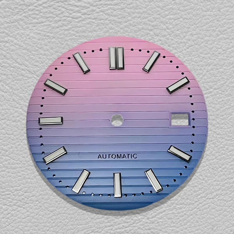 NH35 dial, 30.5mm Nautilus dial, S logo, green luminous, suitable for NH35/NH36 movements, watch dial modification accessory.