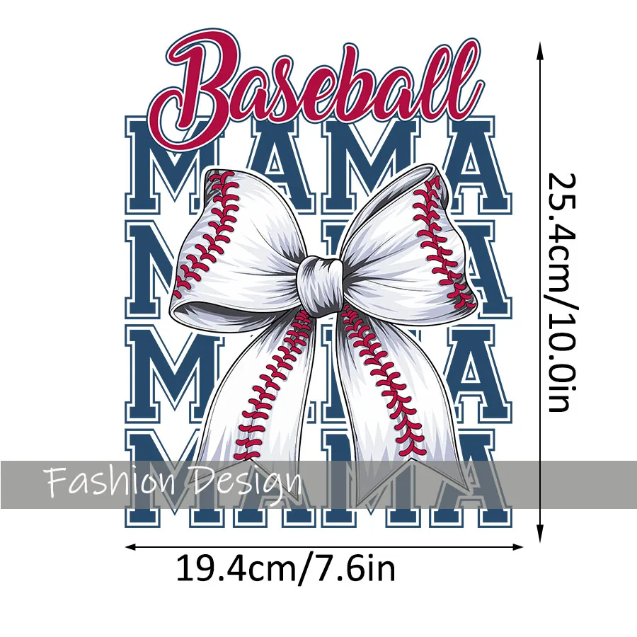 Łuk baseballowy MAMA dzień gry naprasowanka naklejka termotransferowa naklejka t-shirty bluzy torba odzież poduszka tkanina Party Decor