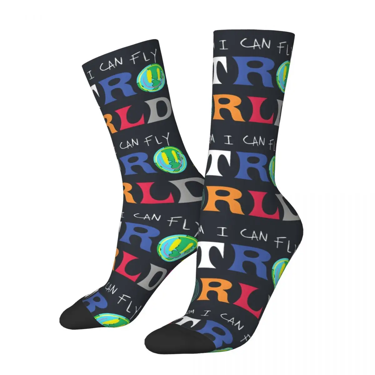 Look Mum I Can Fly Men's Socks Retro Harajuku A-Astroworld Street Style Novelty Pattern Crew Sock