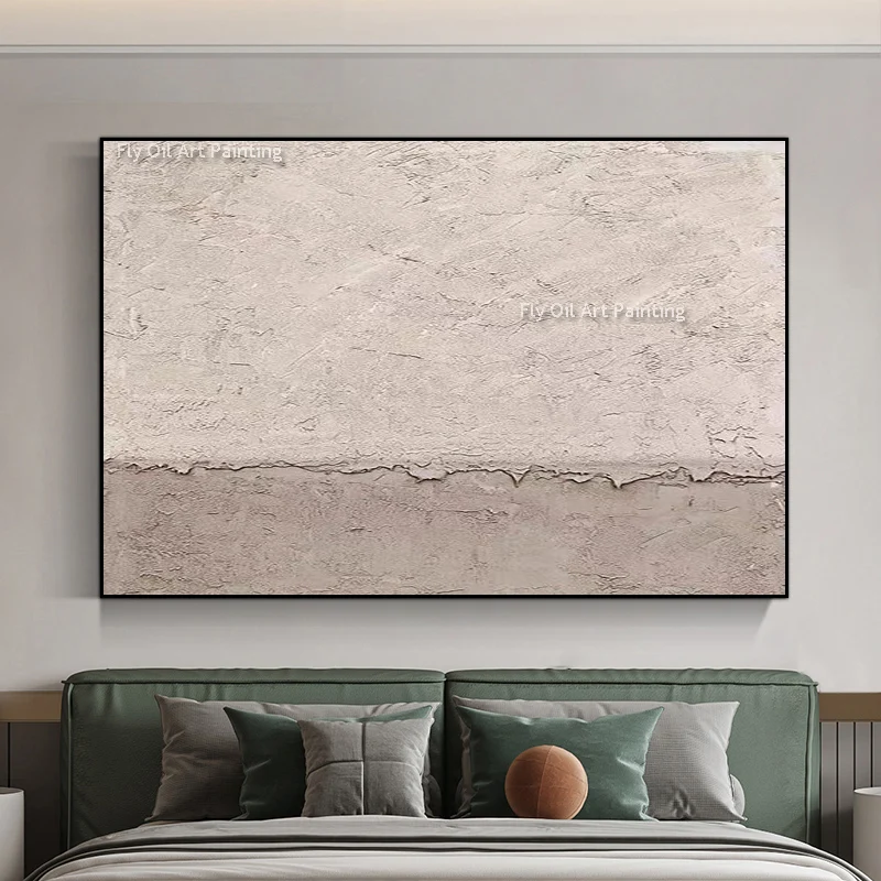 100% Handpaint Large Gray White Texture Canvas Painting Modern Abstract Home Decor For Living Room Handmade Wall Art As Gifts