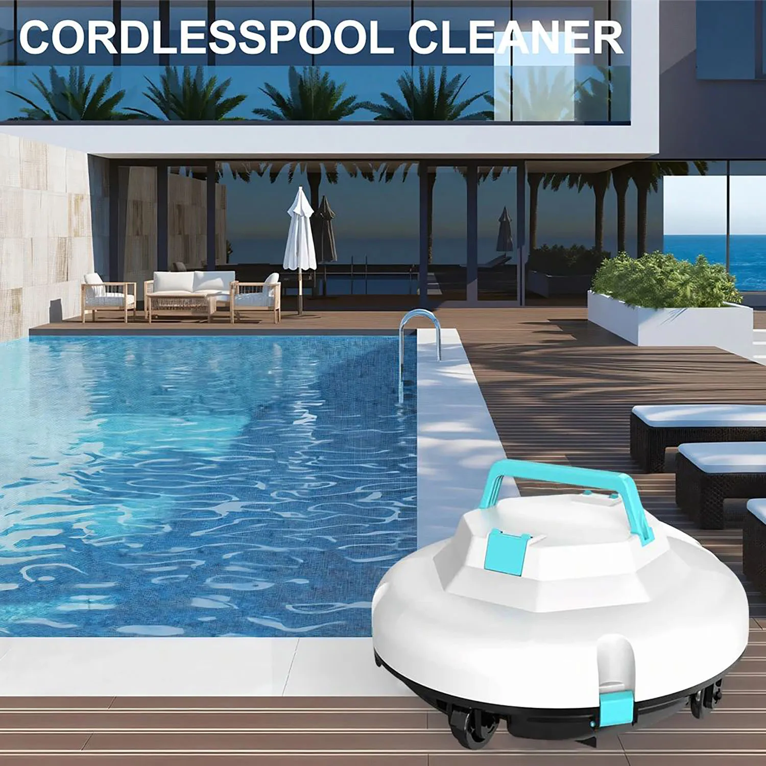 Cordless Pool Automatic Cleaner Cleanning Robot Swimming Pool Vacuum Cleaner Cleaning Machine for In Ground Flat Pools Accessory