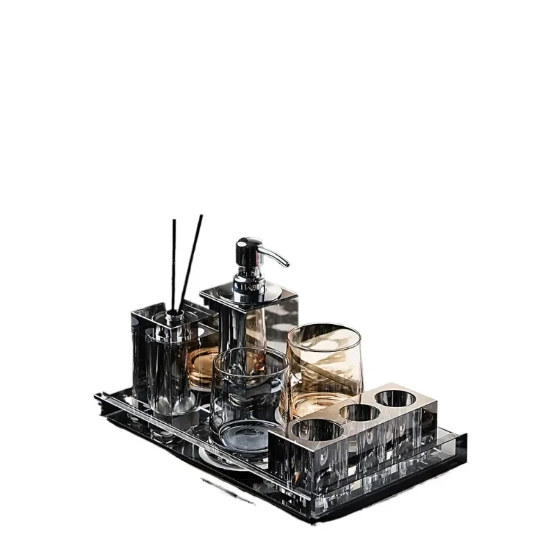 

Italian minimalist bathroom crystal toothbrush rack storage household wash set