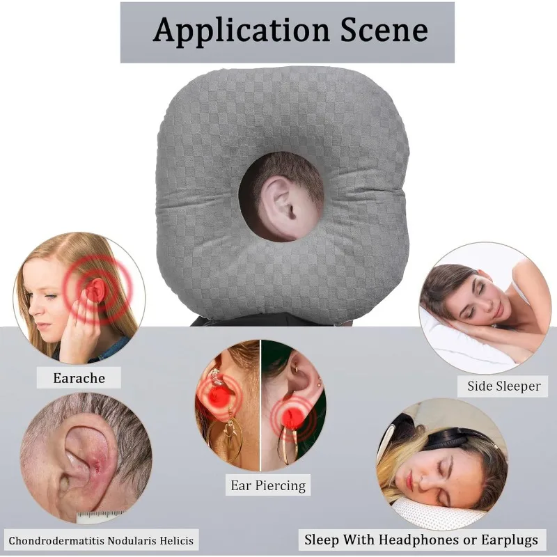 Removable Washed Jacket Pierced Ears Slow Rebound Ears Ear Protection Pillow Side Sleep Throw Pillow Cute Pillow Pillows
