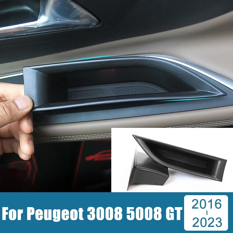 

Car Accessories For Peugeot 3008 5008 GT 2016 2017 2018 2019 2020 2021 2022 2023 Hybrid Front Door Storage Box Auto Organizer