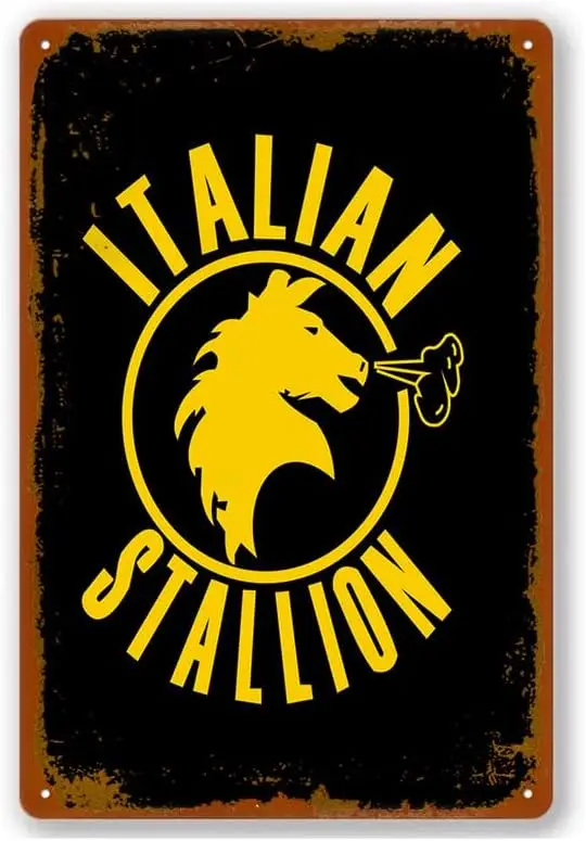 Vintage Tin Aluminum Signs Italian Stallion Poster Wall Deco For Cafes Bars Pubs Shop 8 x 12 Inch