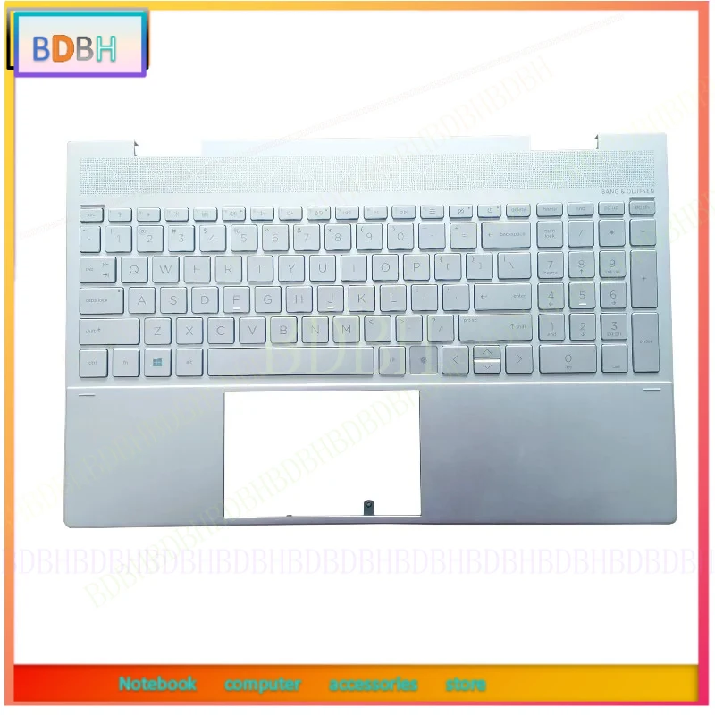 New Top Case US Keyboard for HP ENVY X360 15-ED TPN-C149 Laptop Palmrest Upper Housing replacement Silver L93226-001 L93227-001