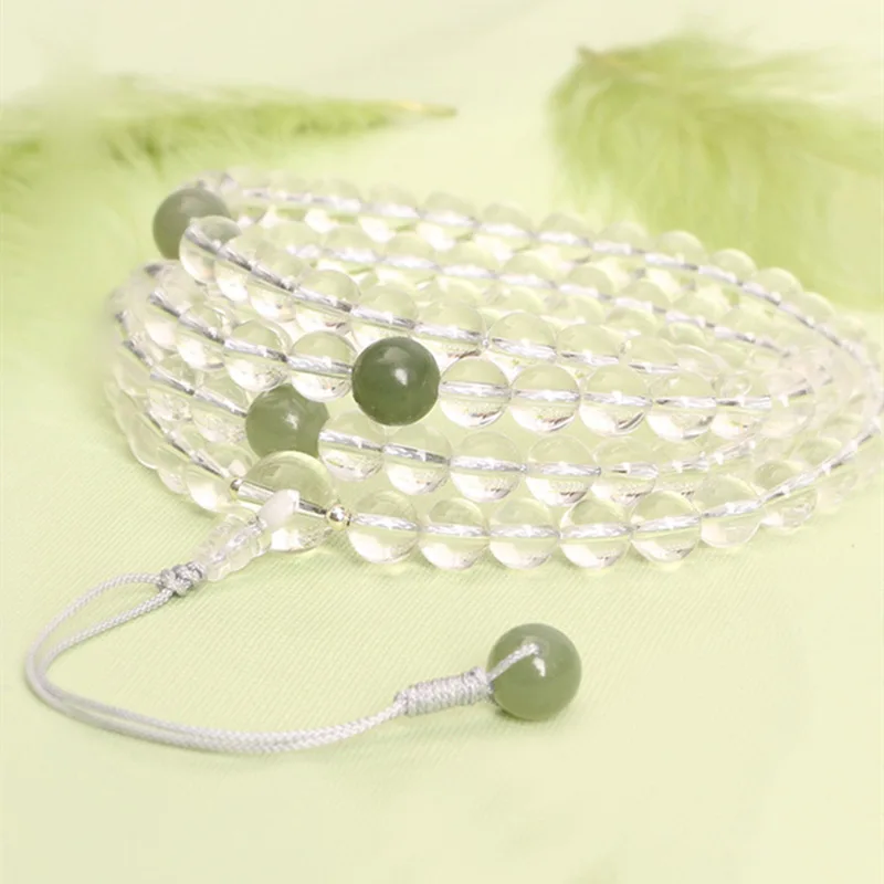 

White Buddha Beads 108 Multi-Loop Men And Women Buddhist Jewelry Necklace Bracelet