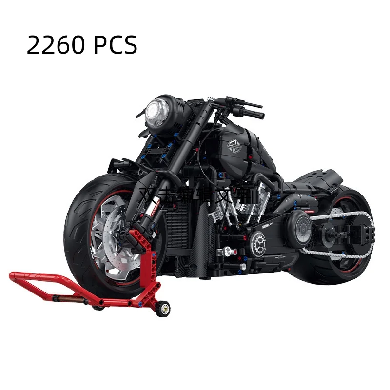60521 2260Pcs 1:5 Harley Retro Breakout Motorcycle Building Blocks High Difficulty DIY Assemble Motorbike Model Bricks Collectio