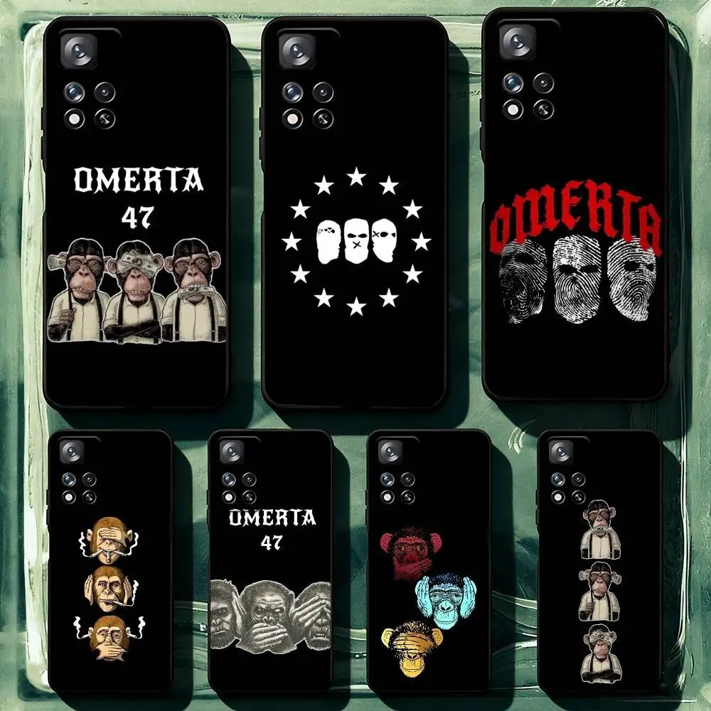 

O-Omerta47 Brand Phone Case For Samsung Galaxy A53,52,73,72,32,31,30s,20s,Note,Ultra Soft Black Coque Funda