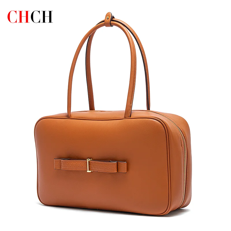 CHCH Women's Tote Bag New Simple Brown Stick Bag for Women's Commuting