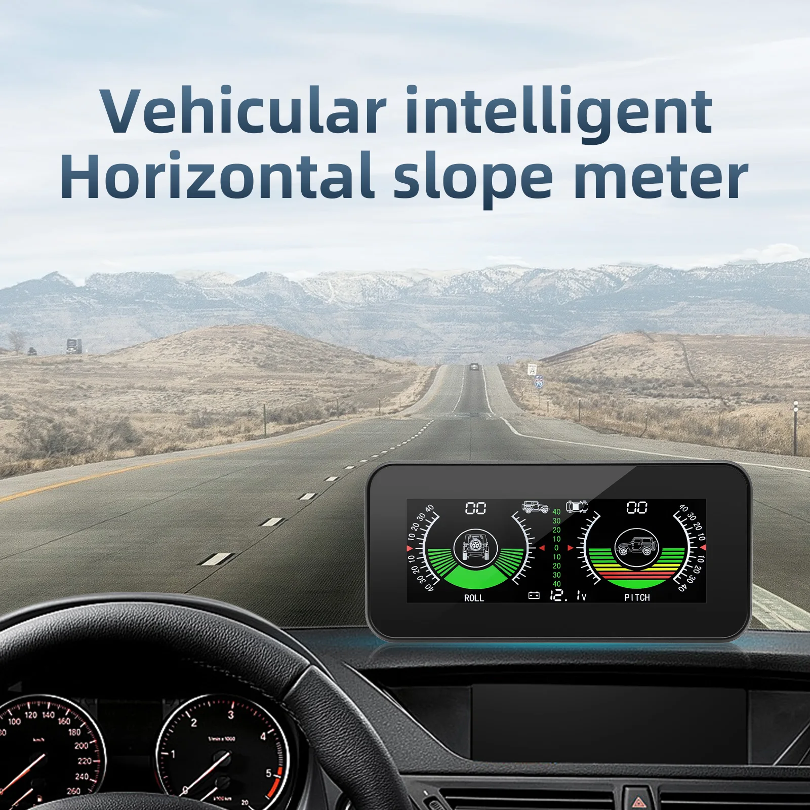 M50 Slope Meter Head Up Display Off Road Accessories Car Digital Display Tilt Roll Pitch Angle Inclinometer